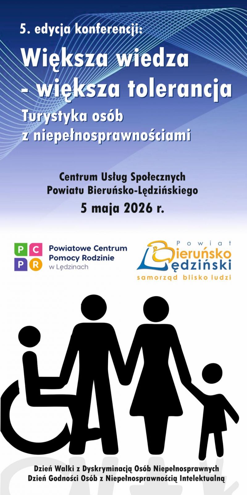 Plakat dotyczący konferencji "Większa wiedza - większa tolerancja"