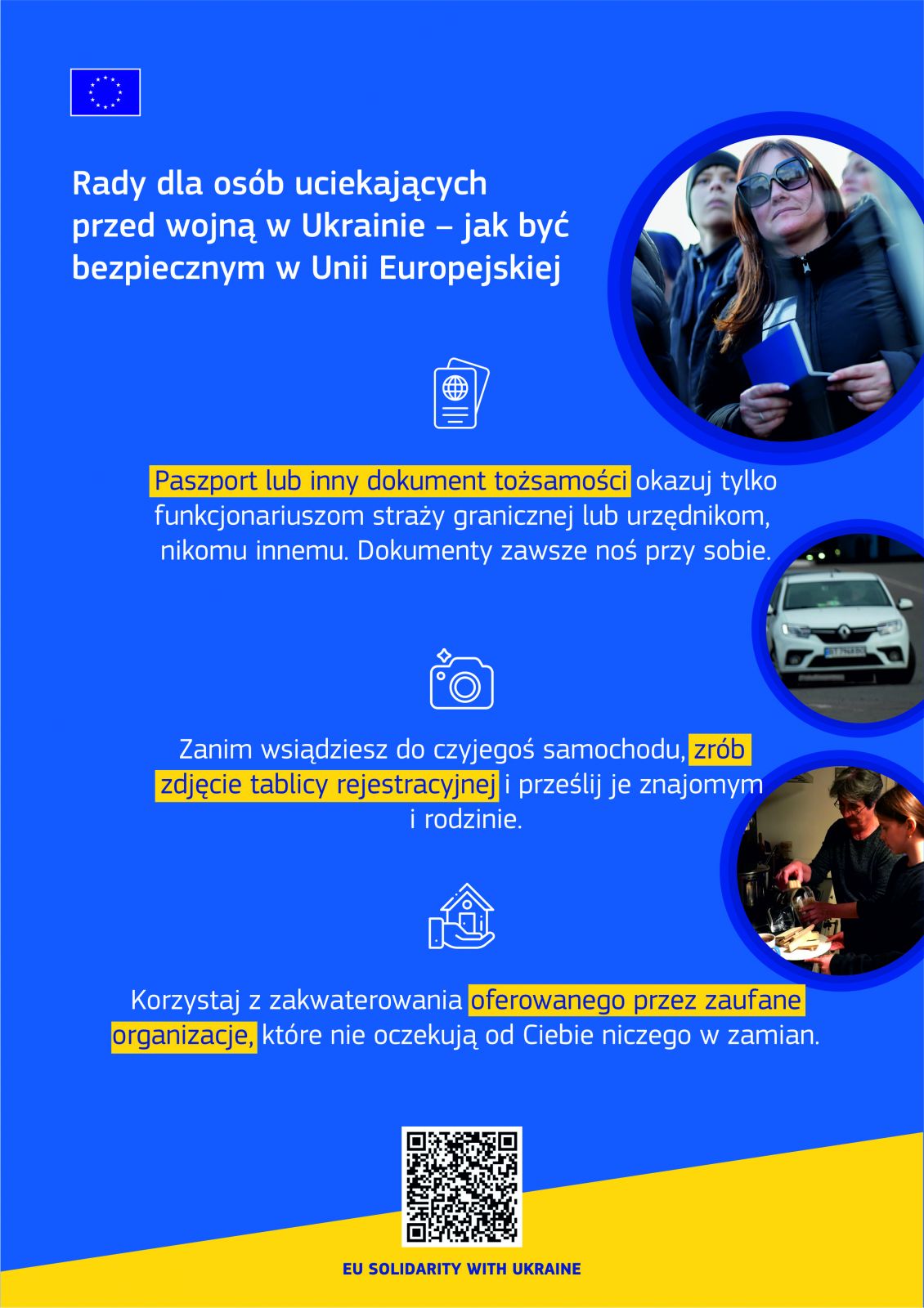 Rady dla osób uciekających przed wojną w Ukrainie w języku polskim