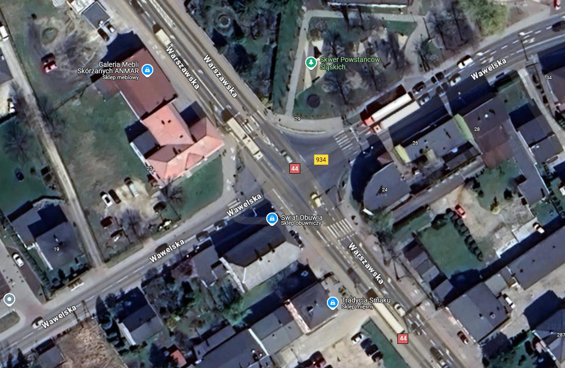 Zdjęcie mapy terenu gdzie wprowadzona zostanie zmiana organizacji ruchu.