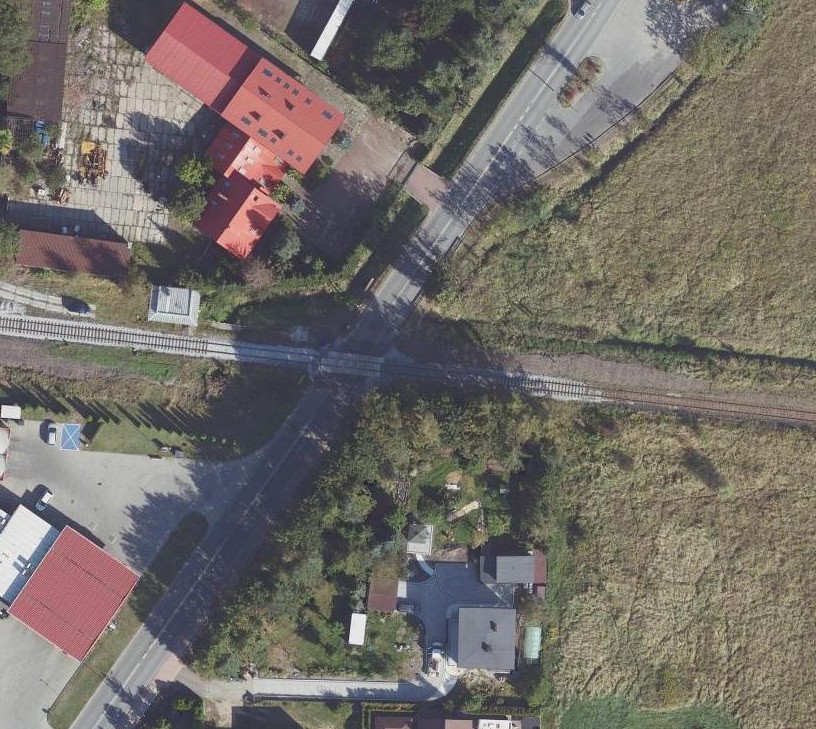 Mapa z lokalizacją przejazdu kolejowego