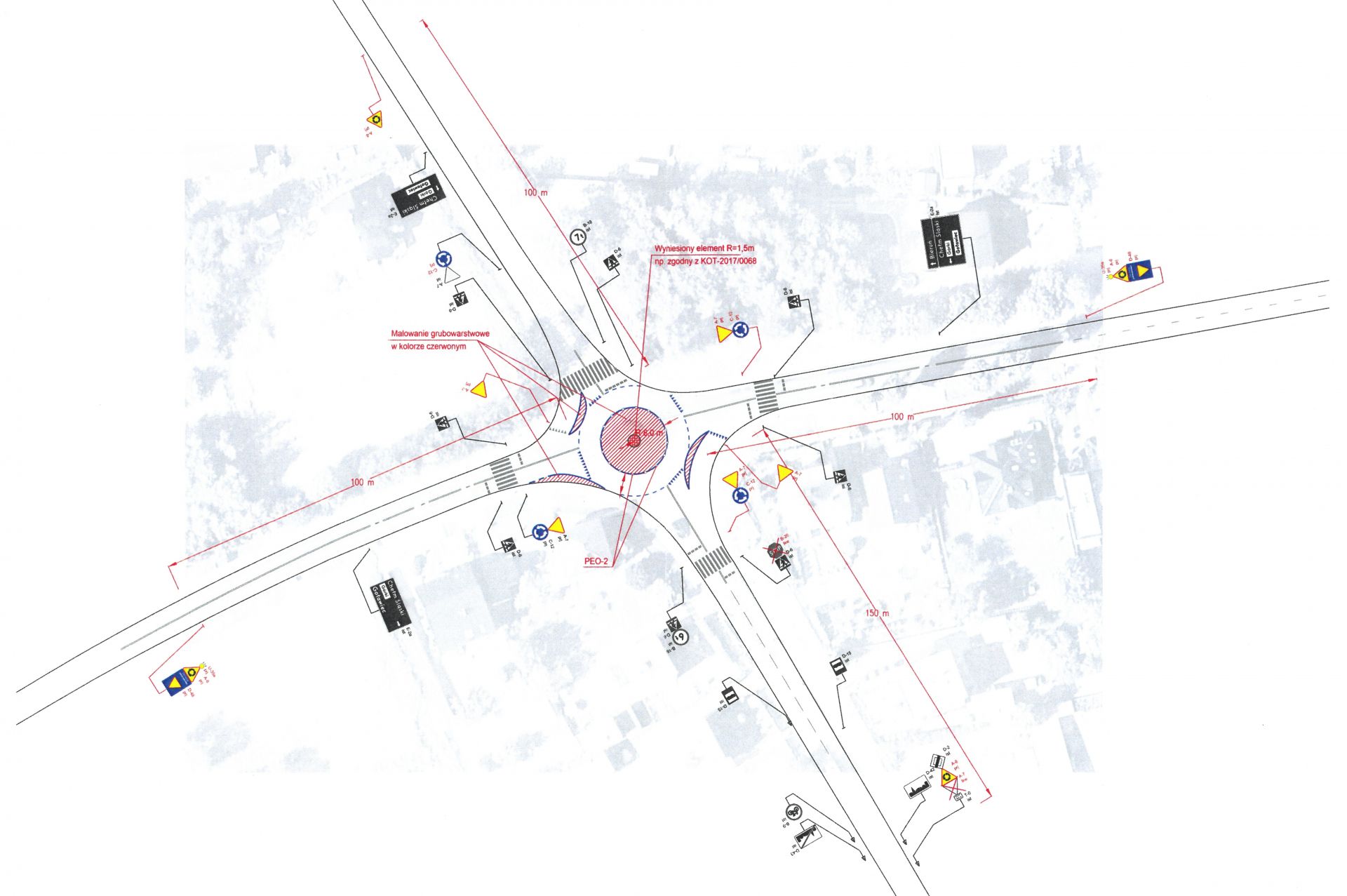 Mapa z nową organizacją ruchu.