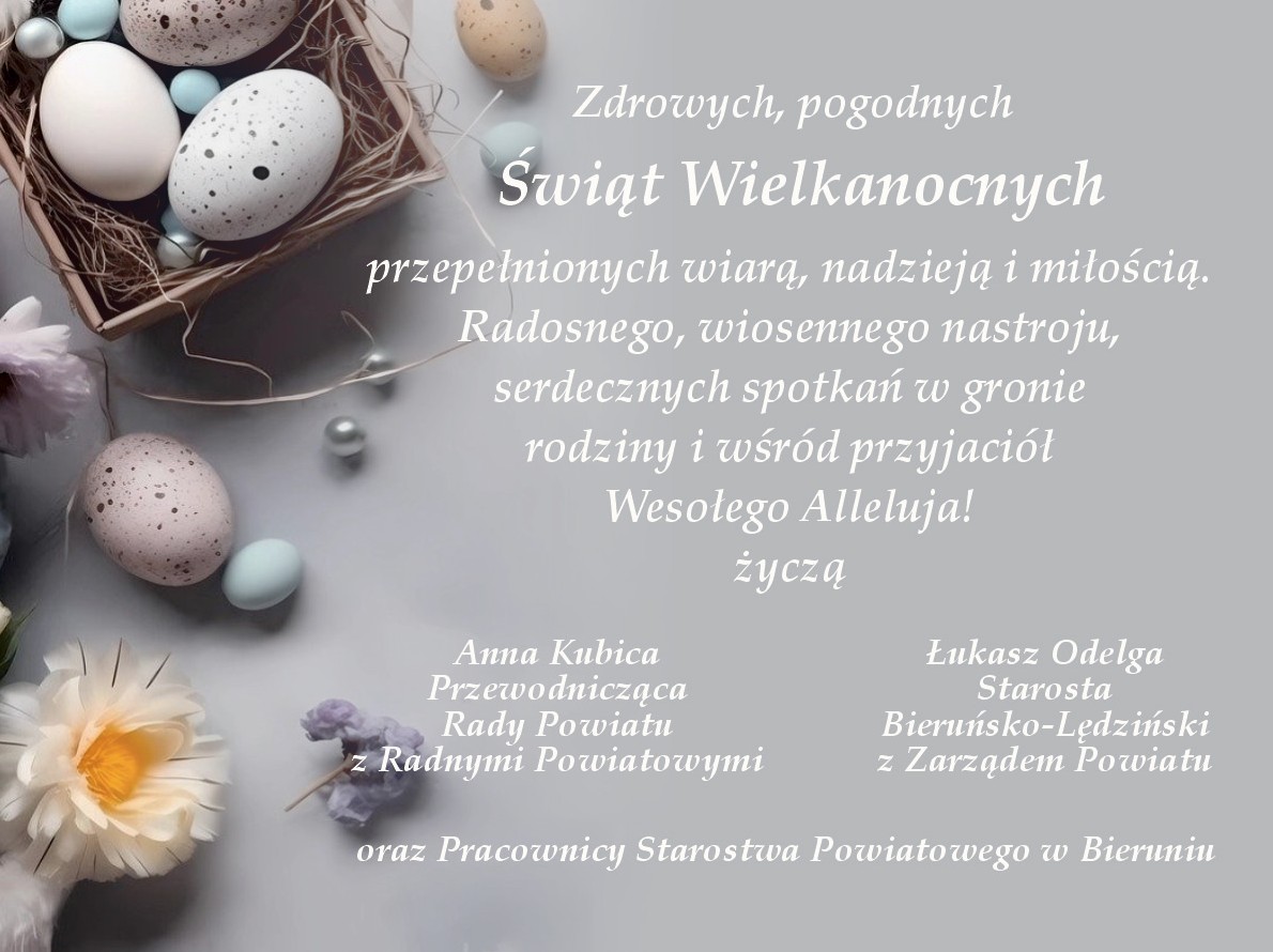 Grafika z motywem wielkanocnym i życzeniami